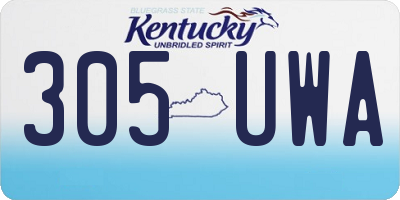 KY license plate 305UWA