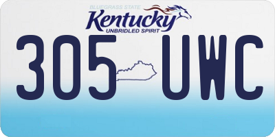 KY license plate 305UWC