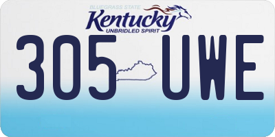KY license plate 305UWE