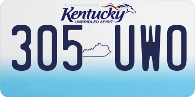 KY license plate 305UWO