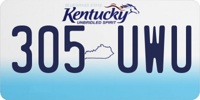 KY license plate 305UWU