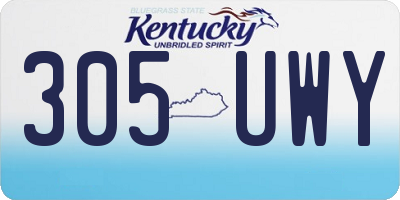 KY license plate 305UWY