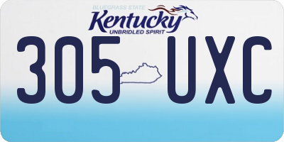 KY license plate 305UXC