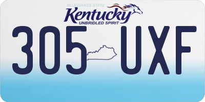 KY license plate 305UXF
