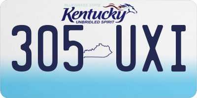 KY license plate 305UXI