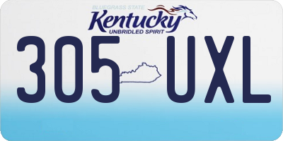 KY license plate 305UXL