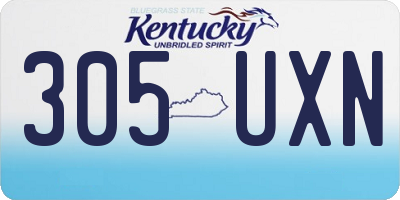 KY license plate 305UXN