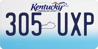 KY license plate 305UXP