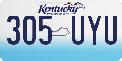 KY license plate 305UYU