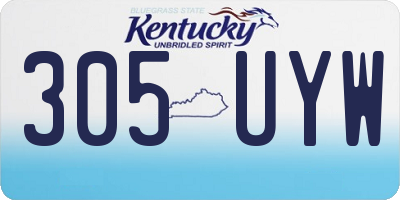 KY license plate 305UYW