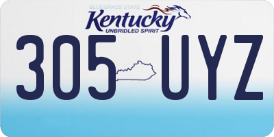 KY license plate 305UYZ