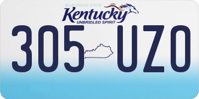 KY license plate 305UZO