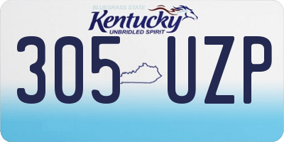 KY license plate 305UZP