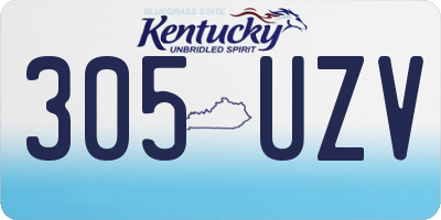 KY license plate 305UZV