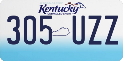 KY license plate 305UZZ