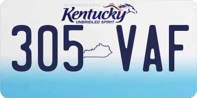 KY license plate 305VAF