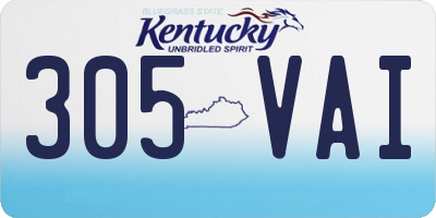 KY license plate 305VAI