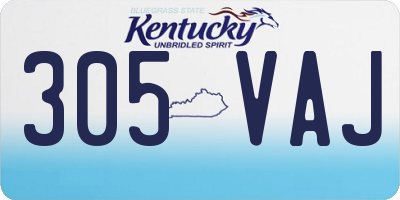 KY license plate 305VAJ
