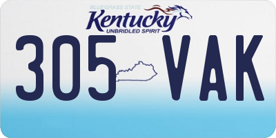 KY license plate 305VAK
