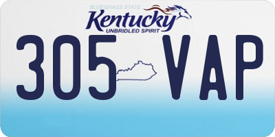 KY license plate 305VAP