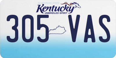 KY license plate 305VAS