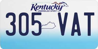 KY license plate 305VAT