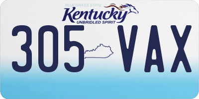 KY license plate 305VAX