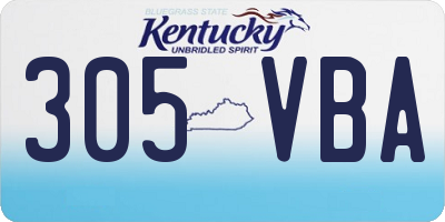 KY license plate 305VBA