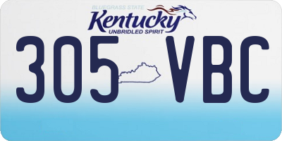 KY license plate 305VBC