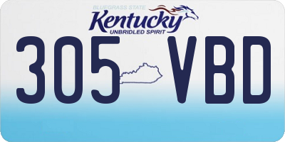 KY license plate 305VBD