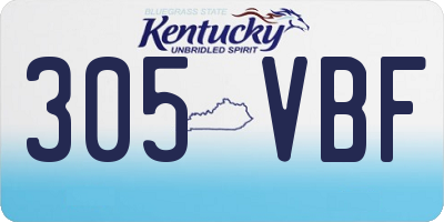 KY license plate 305VBF