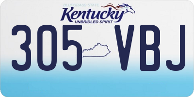 KY license plate 305VBJ