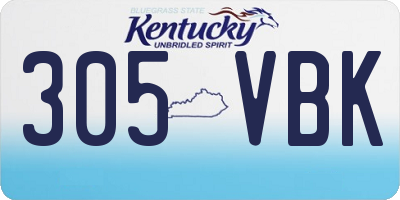 KY license plate 305VBK