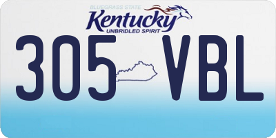 KY license plate 305VBL