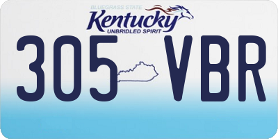 KY license plate 305VBR