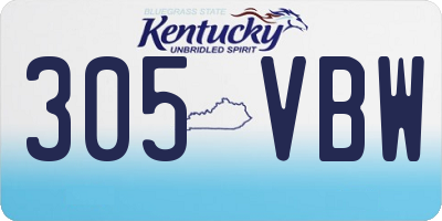 KY license plate 305VBW