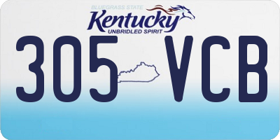 KY license plate 305VCB