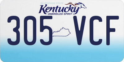 KY license plate 305VCF