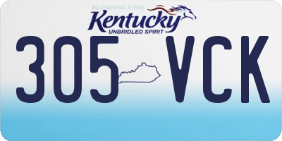 KY license plate 305VCK