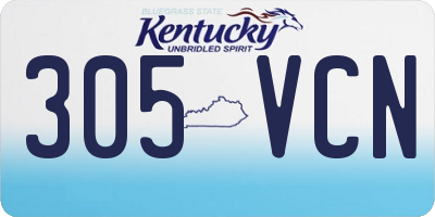 KY license plate 305VCN