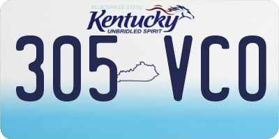 KY license plate 305VCO