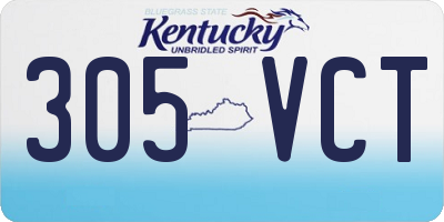 KY license plate 305VCT