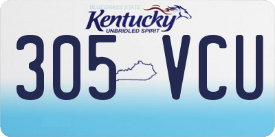 KY license plate 305VCU