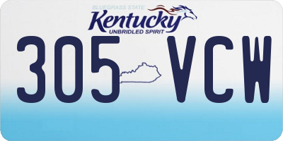 KY license plate 305VCW