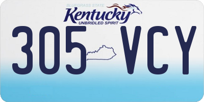 KY license plate 305VCY