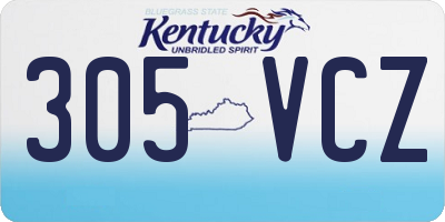 KY license plate 305VCZ