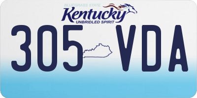 KY license plate 305VDA