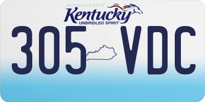 KY license plate 305VDC