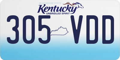KY license plate 305VDD