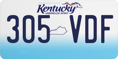 KY license plate 305VDF